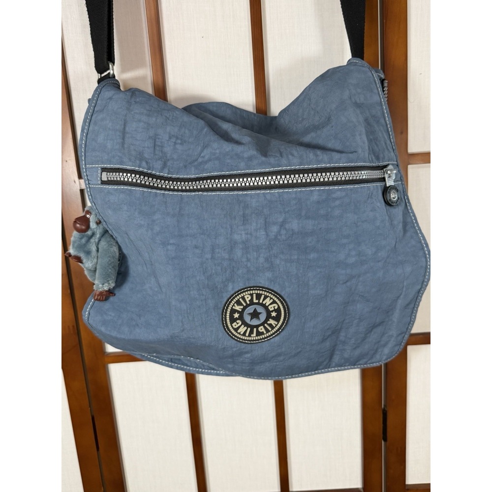 Kipling Crossbody Bag Blue Madhouse Expandable Messenger Bag. W Monkey/ Gorilla
